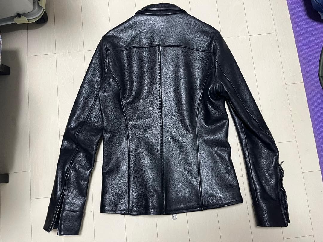 美品 サイズ4 ブラック ジュンハシモト レザー ライダース ジャケット