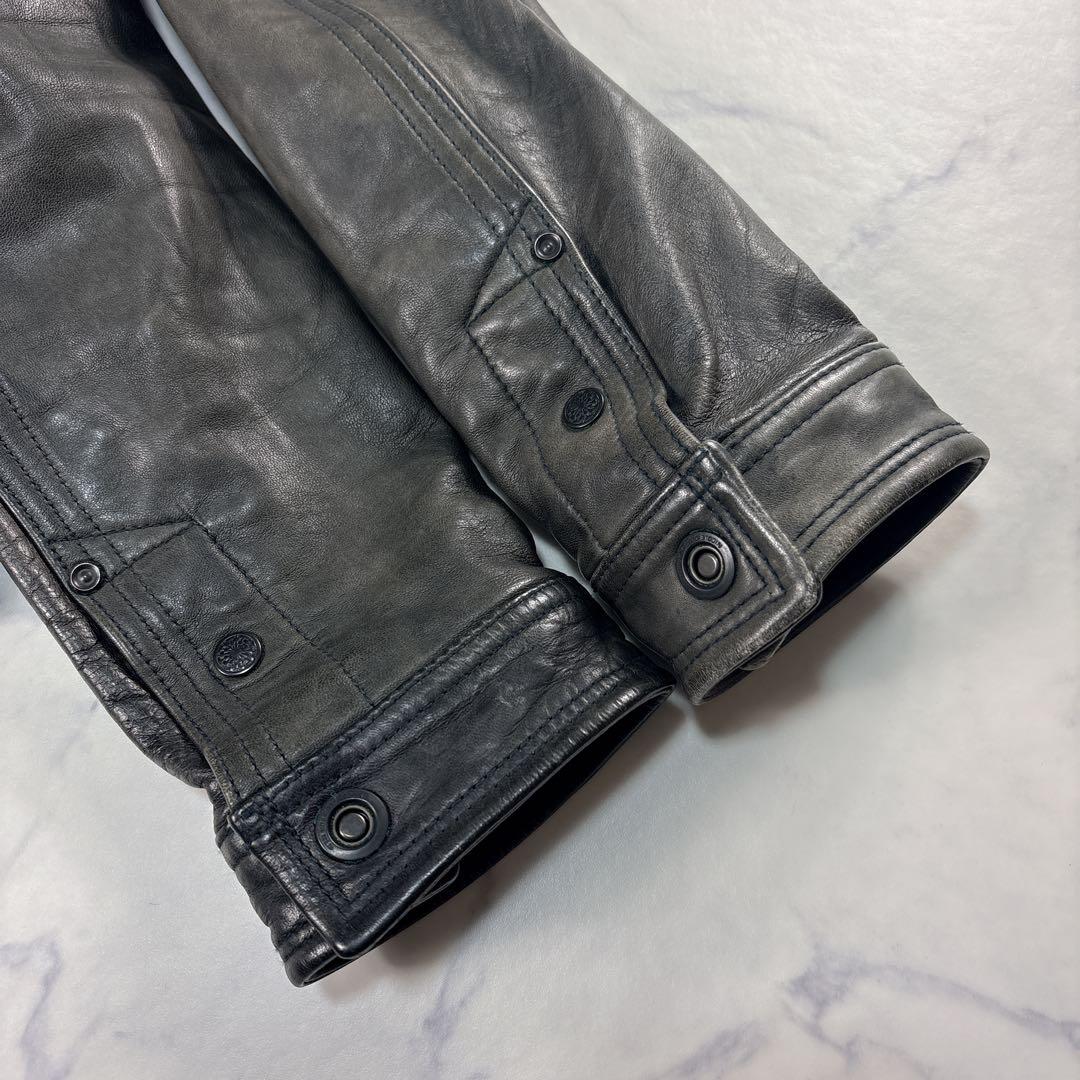 00s Nicole ラムレザー シングルライダース ダブルジップ