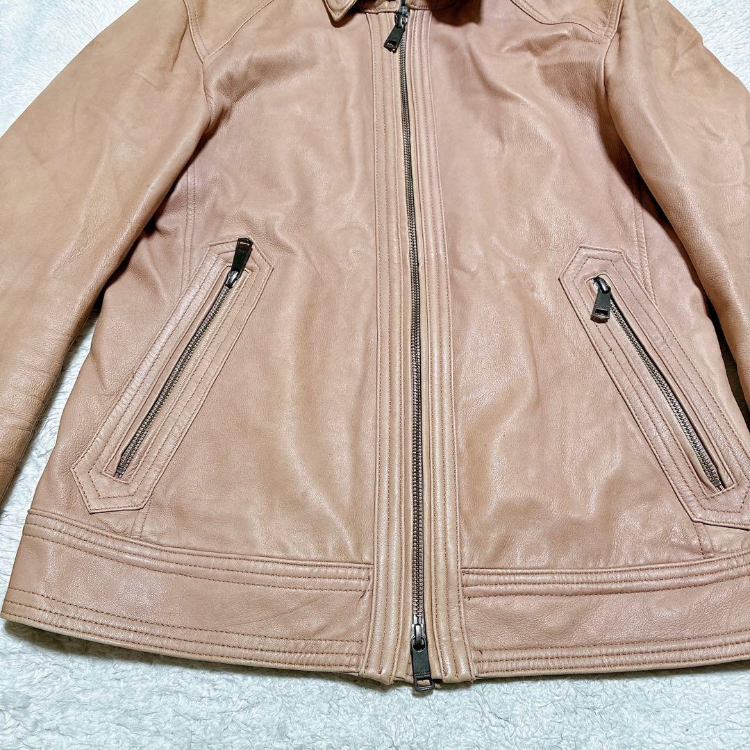 バーバリー　ブラックレーベル　ラムレザー　ライダースジャケット　シャドーチェック