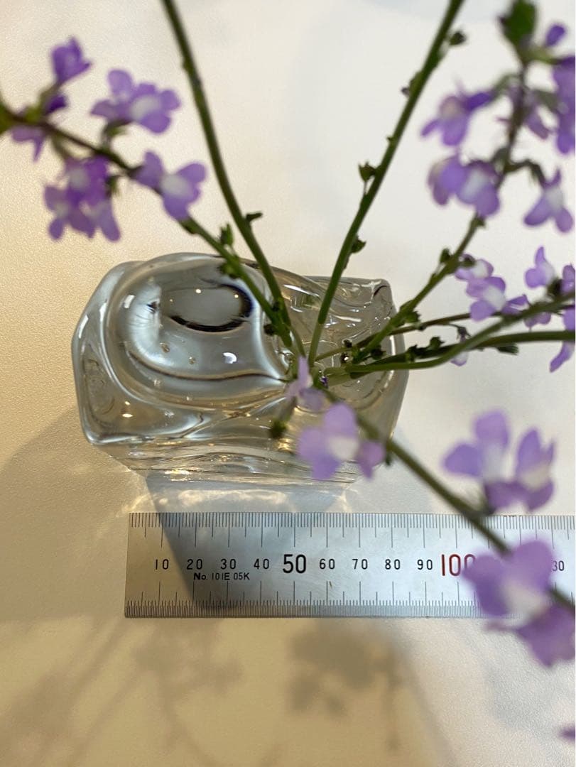 ドイツ アンティーク ビンテージ クリア 小瓶 花瓶 フラワーベース 四角 美品