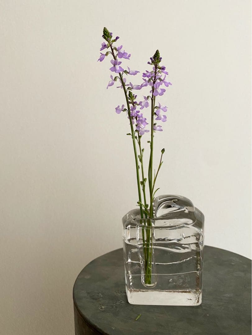 ドイツ アンティーク ビンテージ クリア 小瓶 花瓶 フラワーベース 四角 美品