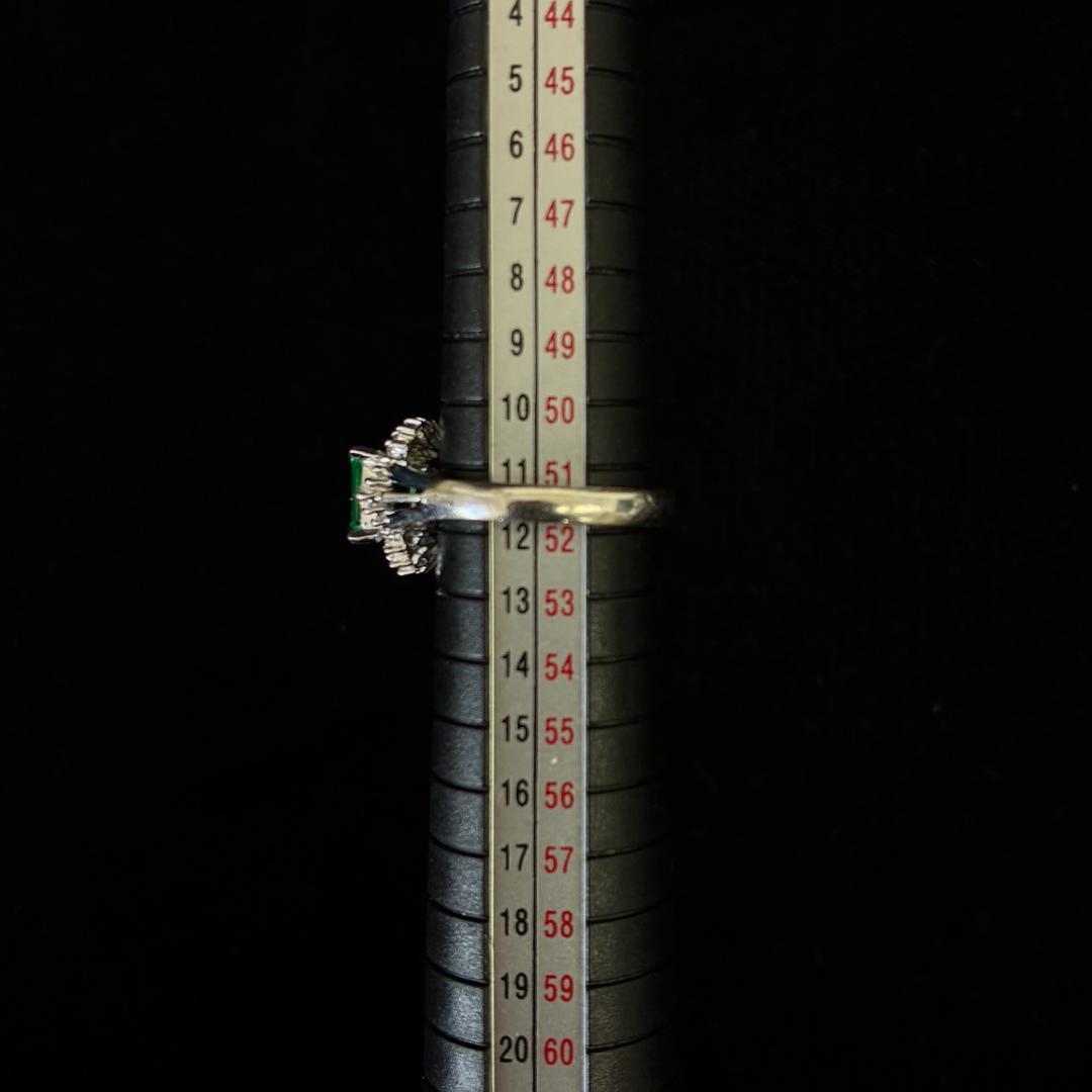 Pt900 エメラルド ダイヤモンド リング #11.5