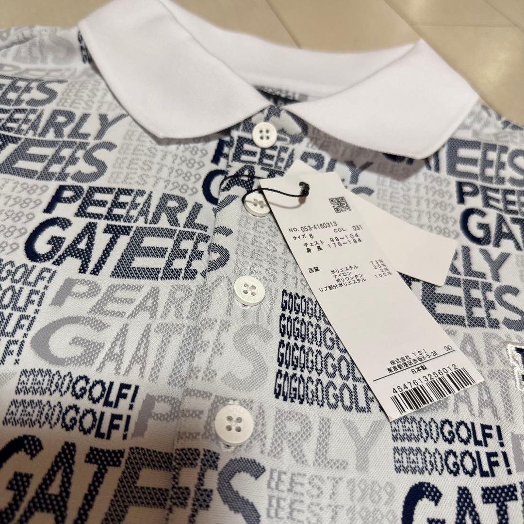 新品 PEARLY GATES ポロシャツ ゴルフウェア 洗える ロゴ タグ付