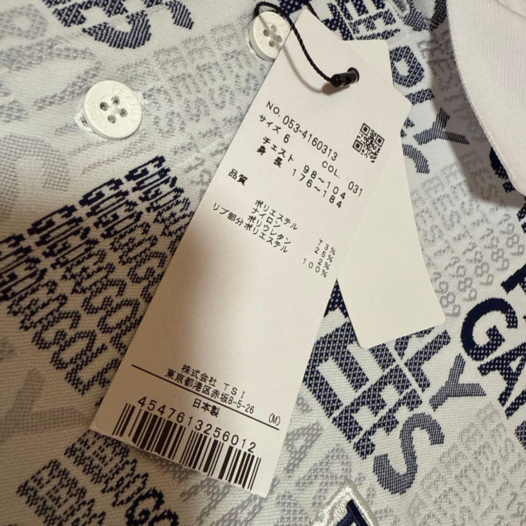 新品 PEARLY GATES ポロシャツ ゴルフウェア 洗える ロゴ タグ付