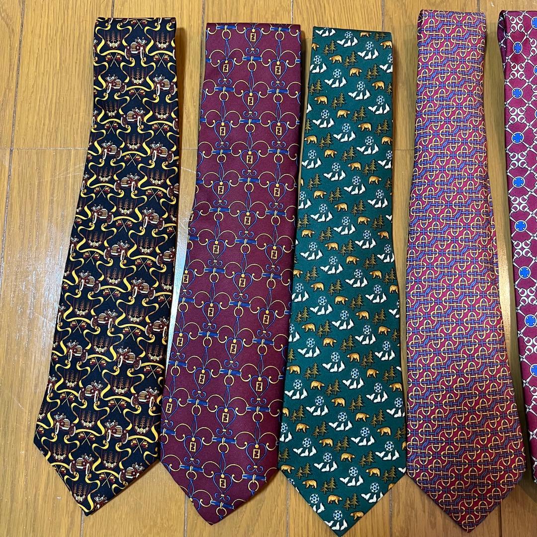 メンズネクタイセット 9点　エルメス　フェンディフェラガモ　ヴェルサーチなど