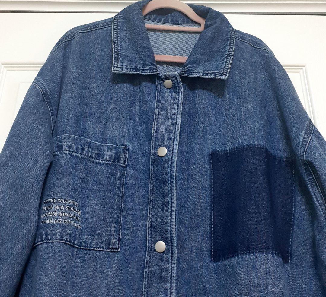 【新品未使用】LEPSIM 刺繍BIGデニムシャツ　ブルー