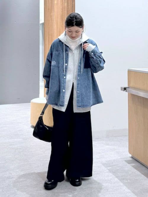 【新品未使用】LEPSIM 刺繍BIGデニムシャツ　ブルー