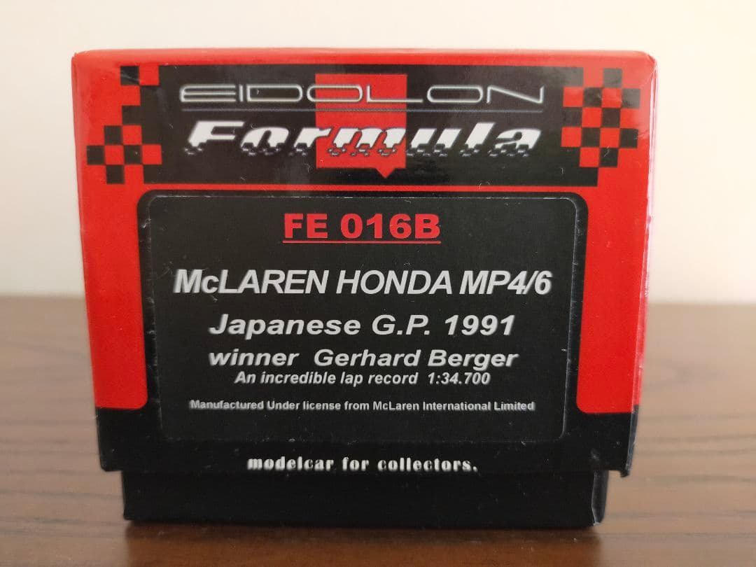【専用品】アイドロン 1/43 マクラーレンホンダ MP4/6 日本GPベルガー