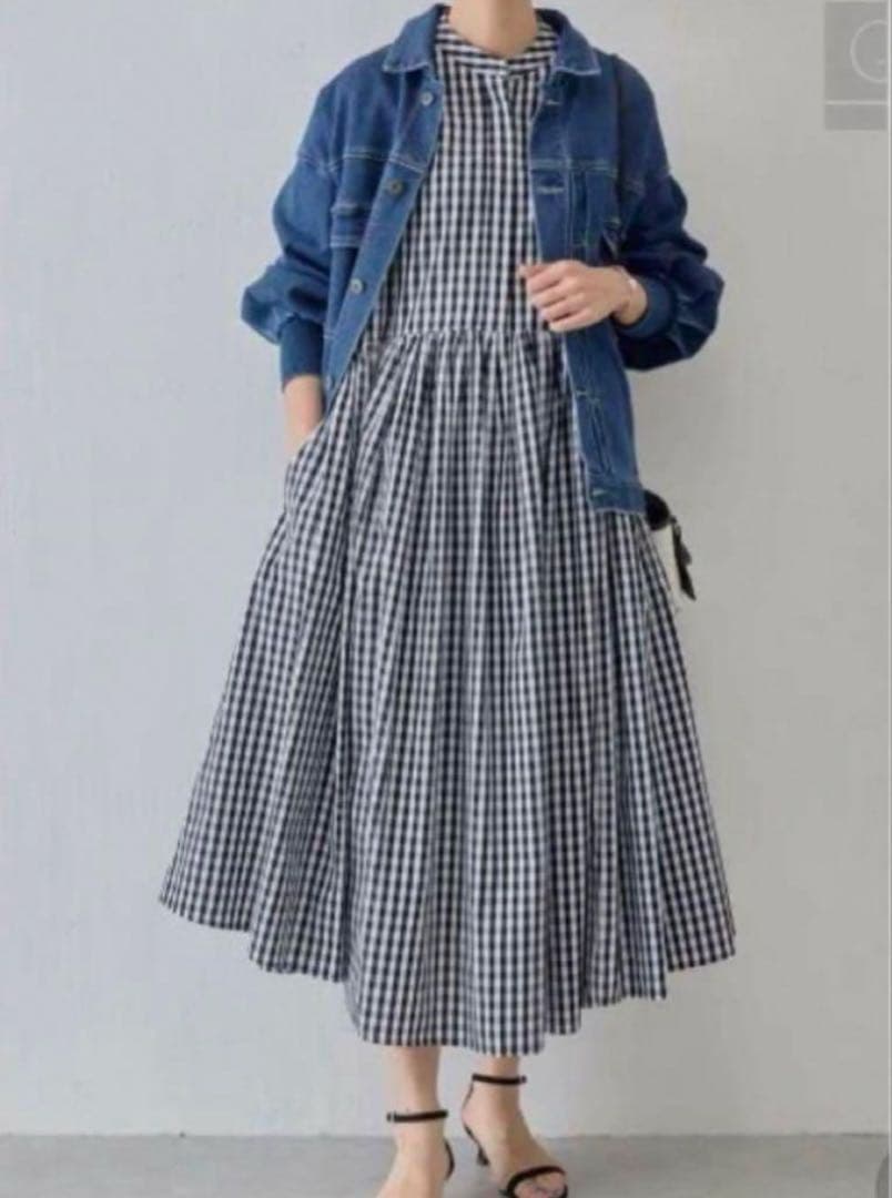 【新品】BEARDSLEY 大人気ロングワンピース ギンガムチェック　size2