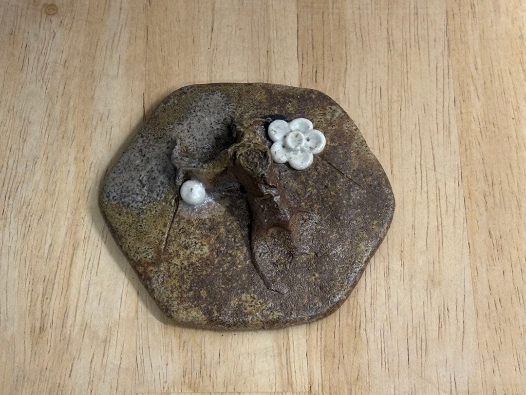 73.備前焼 宝瓶 登り窯 白梅 はくばい 六角 手びねり 急須