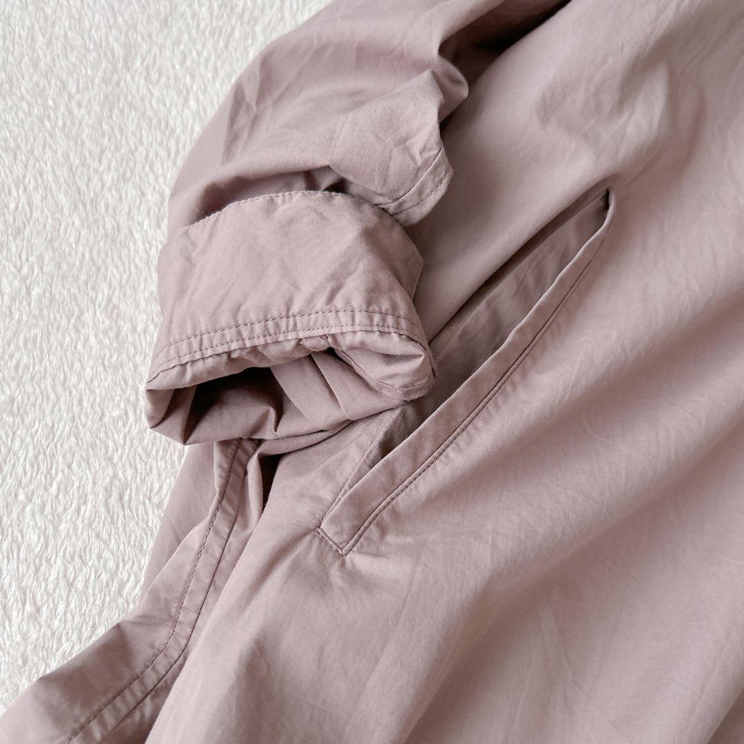 美品✨イエナ　コットン　シルク　ロング　シャツワンピース　比翼ボタン　スキッパー