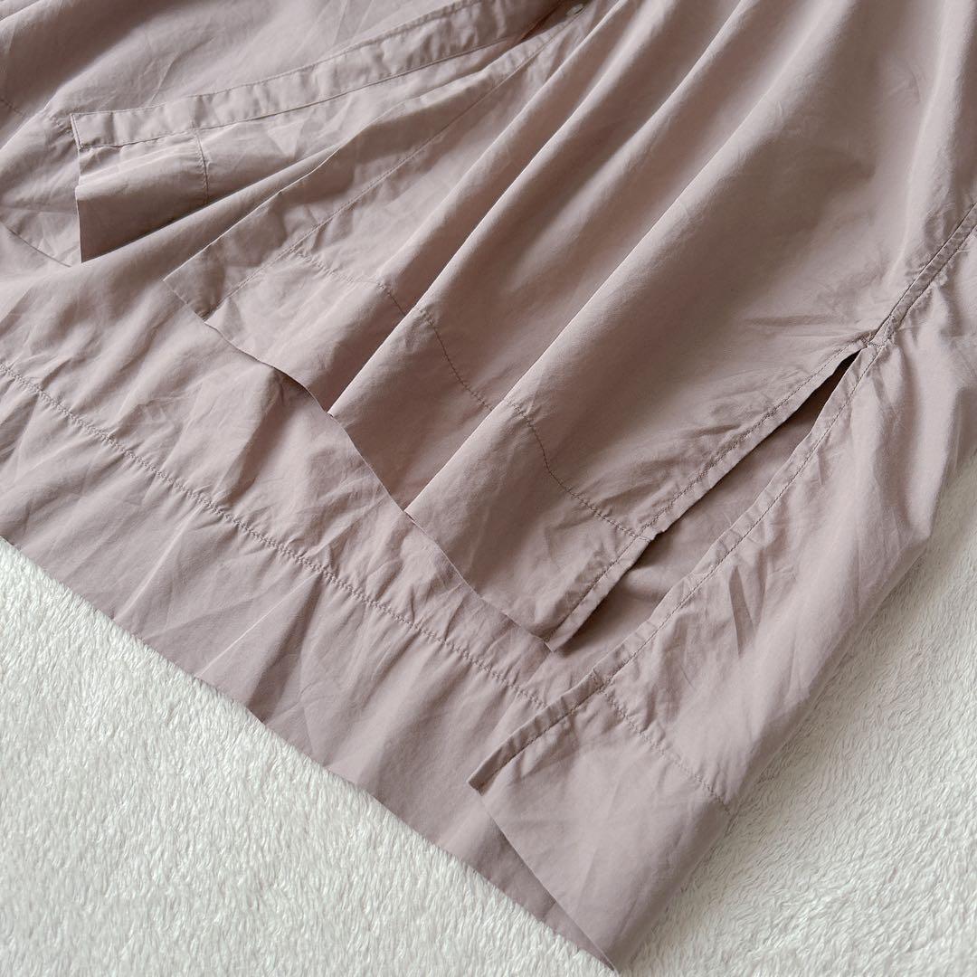 美品✨イエナ　コットン　シルク　ロング　シャツワンピース　比翼ボタン　スキッパー