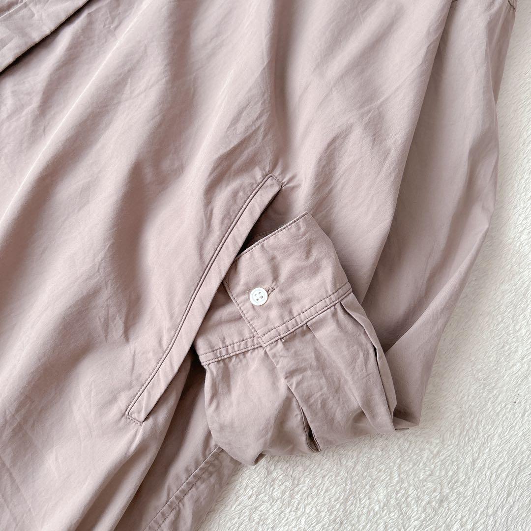 美品✨イエナ　コットン　シルク　ロング　シャツワンピース　比翼ボタン　スキッパー