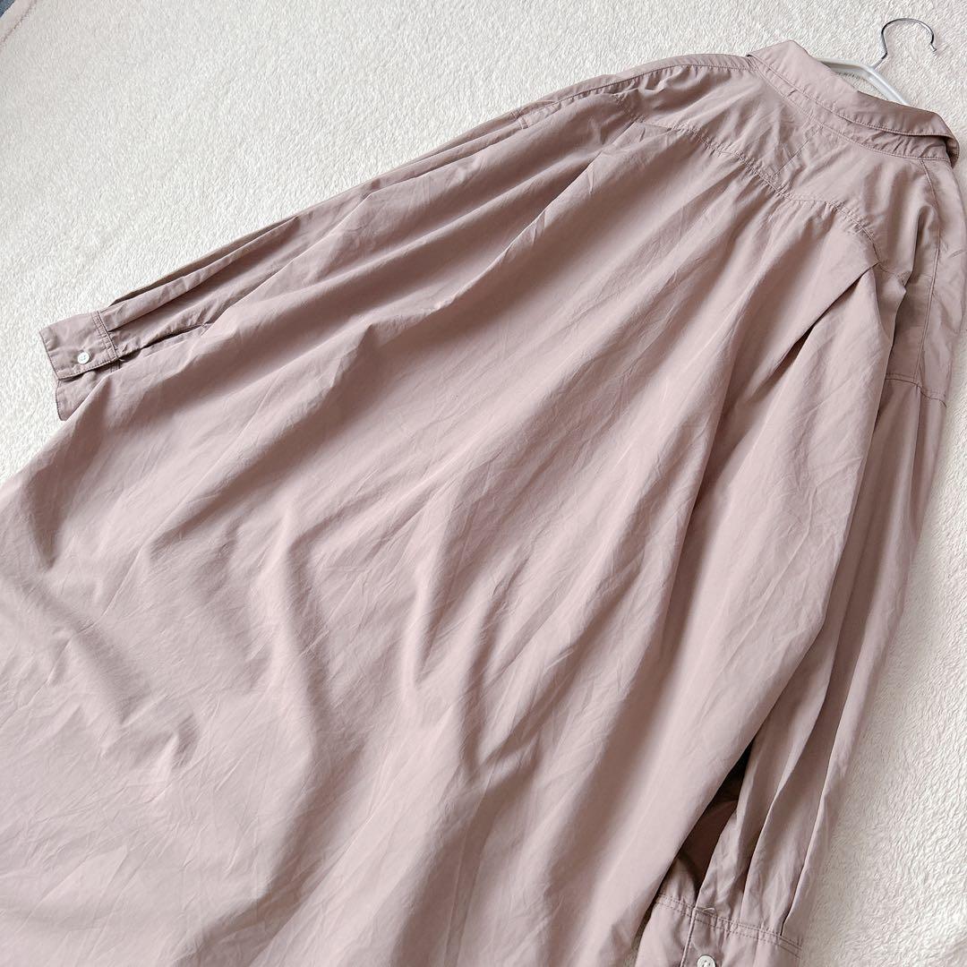 美品✨イエナ　コットン　シルク　ロング　シャツワンピース　比翼ボタン　スキッパー