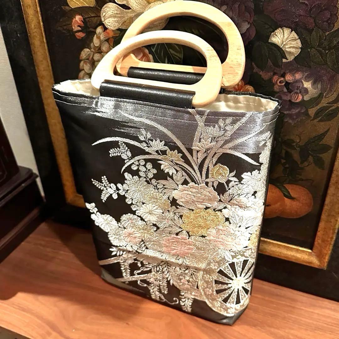 帯リメイク　和装バッグ　着物バッグ　正絹　手作り