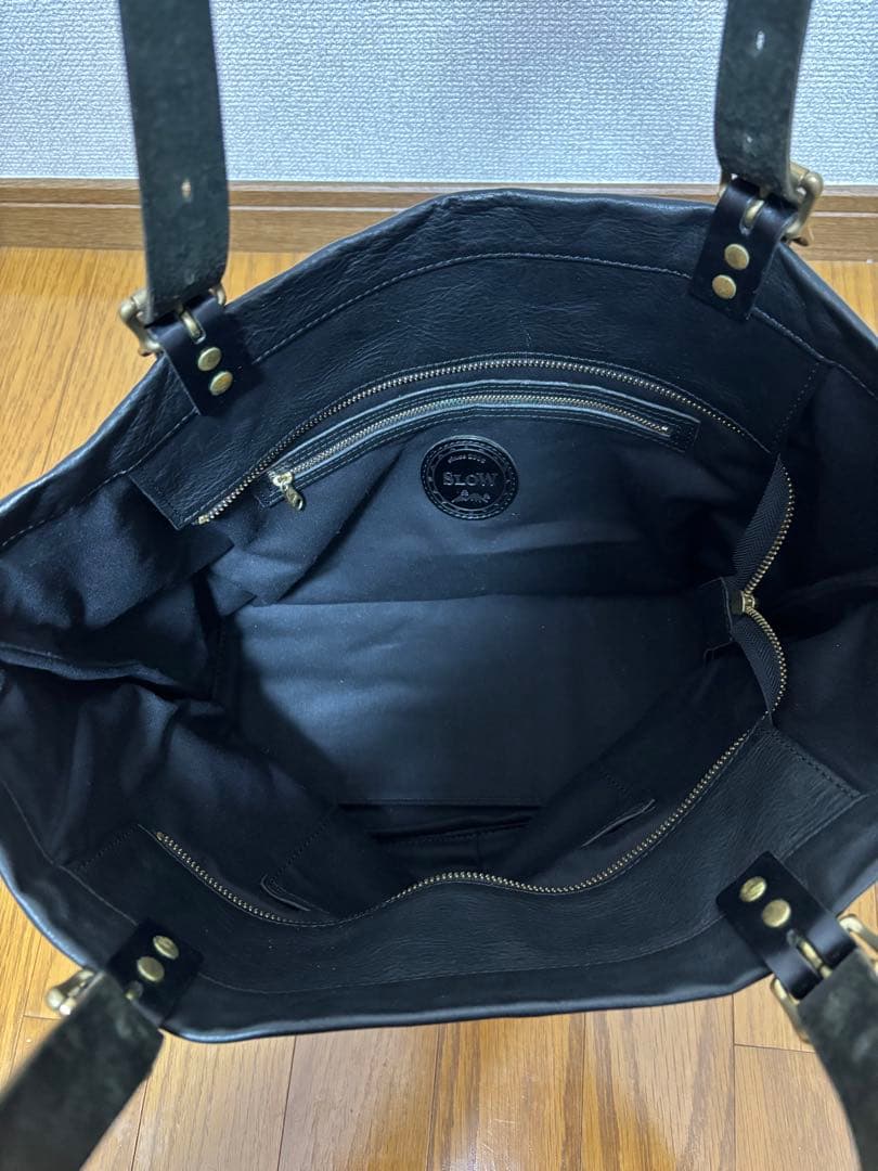 SLOWトートバッグ レザー ブラック