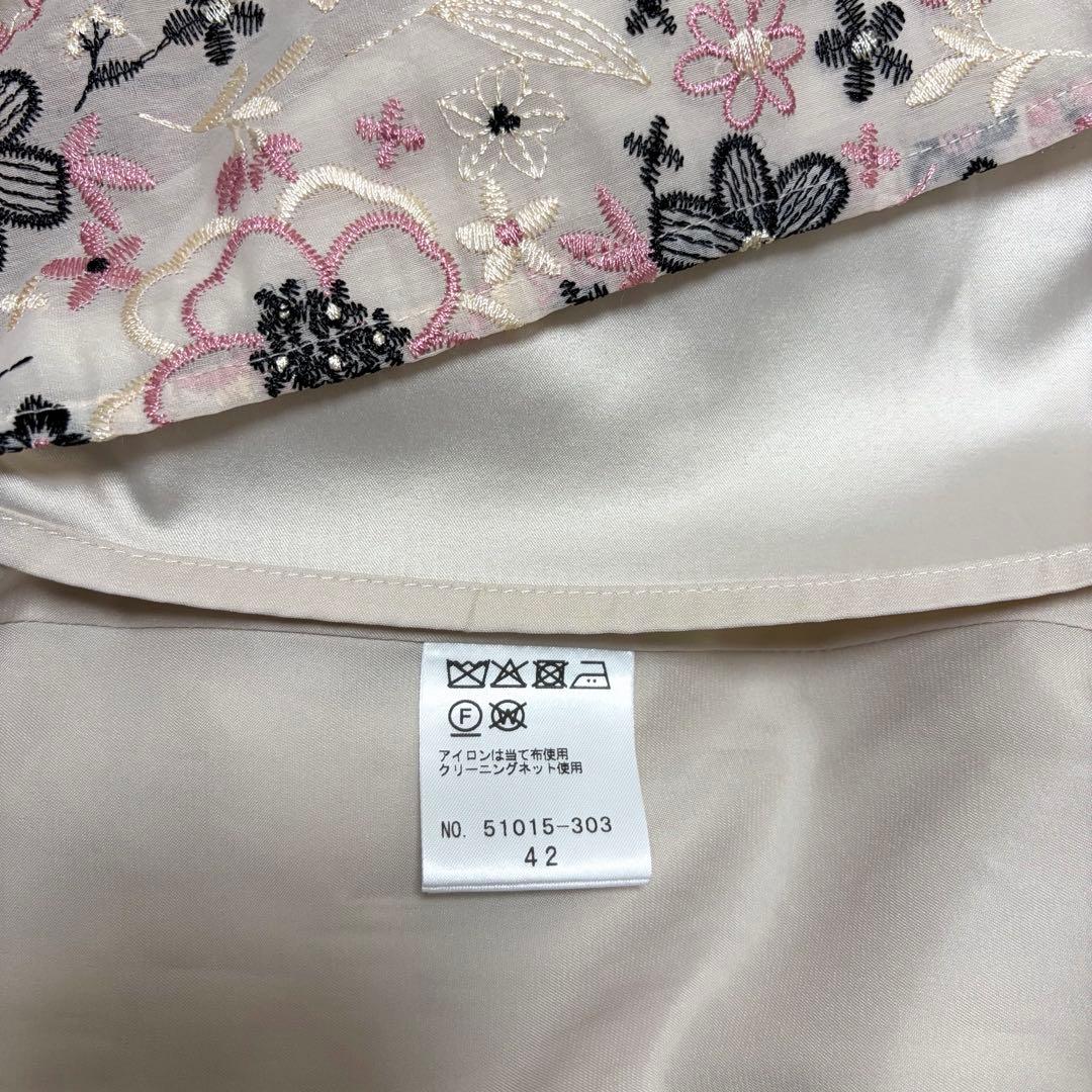 美品Rose Tiaraローズティアラ　オーガンジー刺繍ワンピース　入学式　42