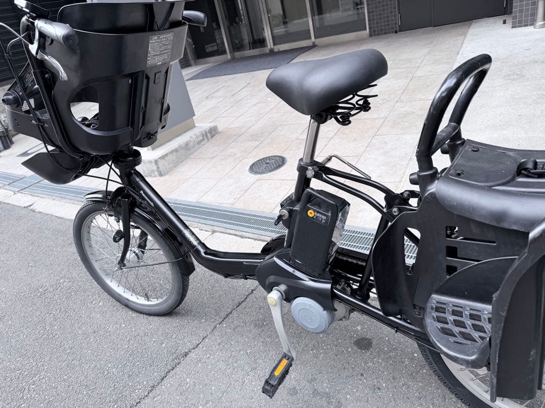 大阪府　子供乗せ　パナソニック　電動アシスト自転車 チャイルドシート付き 黒