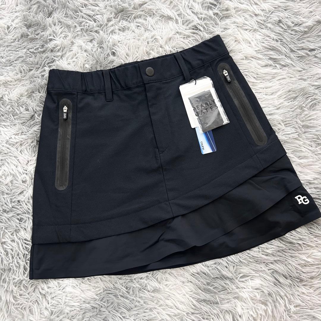 新品　パーリーゲイツ　セットアップ　ジャケット　スカート　薄手　ネイビー　0