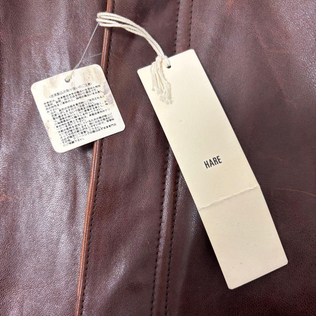 新品タグ付き HARE ラムレザー 本革 ジャケット A-2 短尺