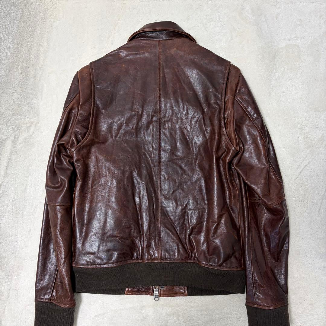 新品タグ付き HARE ラムレザー 本革 ジャケット A-2 短尺