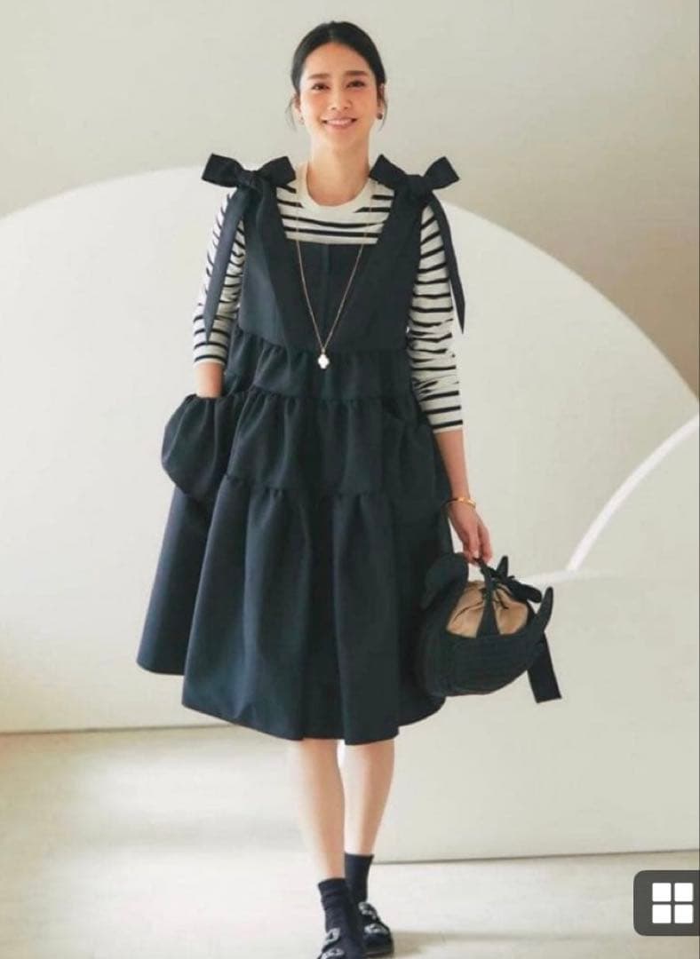 新品未使用SEVEN TEN ノースリーブ リボンティアードワンピース