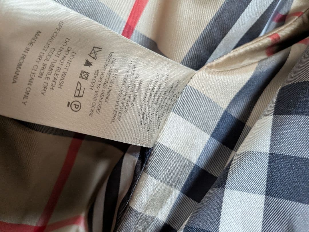 バーバリー ノバチェック フード付 ライナー付 コート 54 チャコールグレー