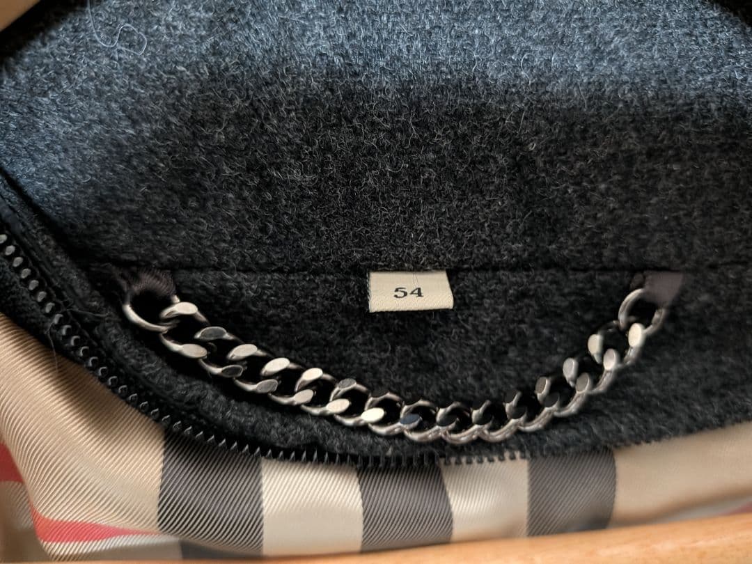 バーバリー ノバチェック フード付 ライナー付 コート 54 チャコールグレー