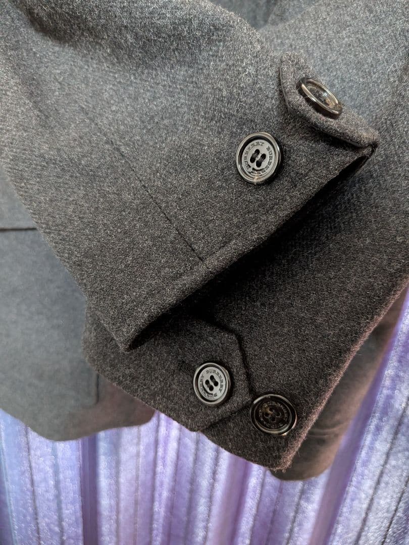 バーバリー ノバチェック フード付 ライナー付 コート 54 チャコールグレー