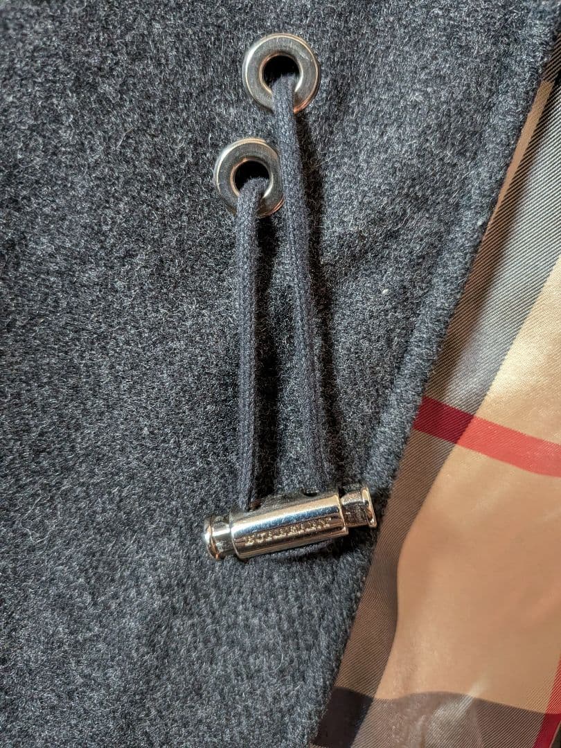 バーバリー ノバチェック フード付 ライナー付 コート 54 チャコールグレー