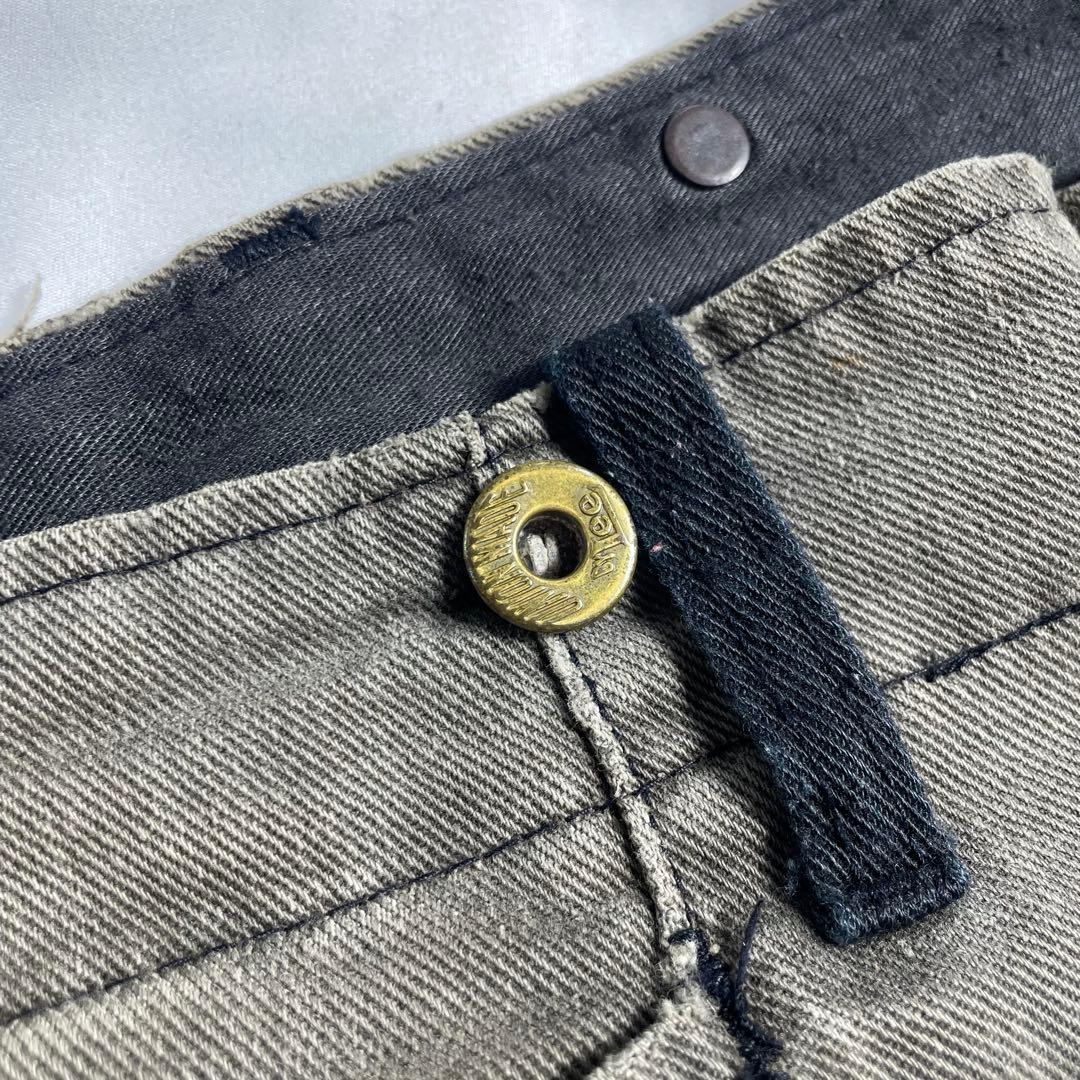 中*志様 【希少】60s 70s LEEフリスコ パンツ 墨黒 フェード vin