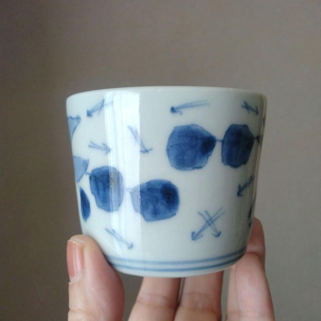 《8月サマーセール！！20％OFF》古伊万里染付銀杏文蕎麦猪口