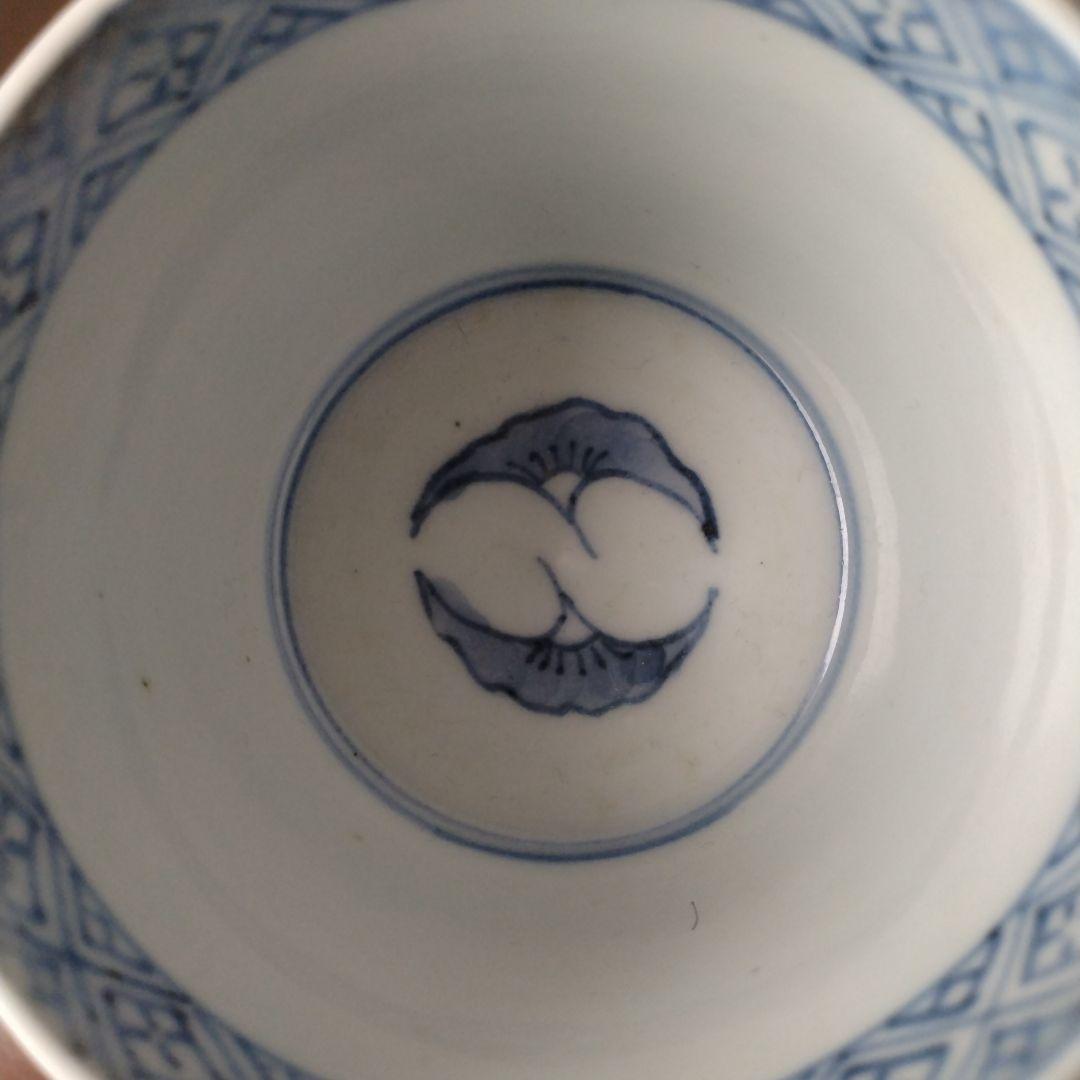 《8月サマーセール！！20％OFF》古伊万里染付銀杏文蕎麦猪口