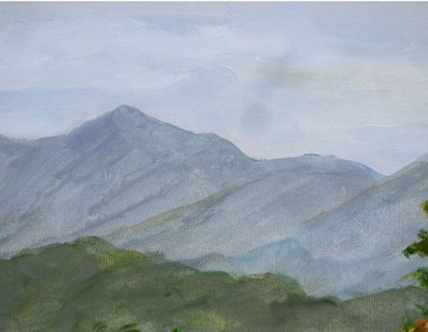 がんばりましょう山形県山寺(立石寺) 油彩 F10 額装(ガラス無)