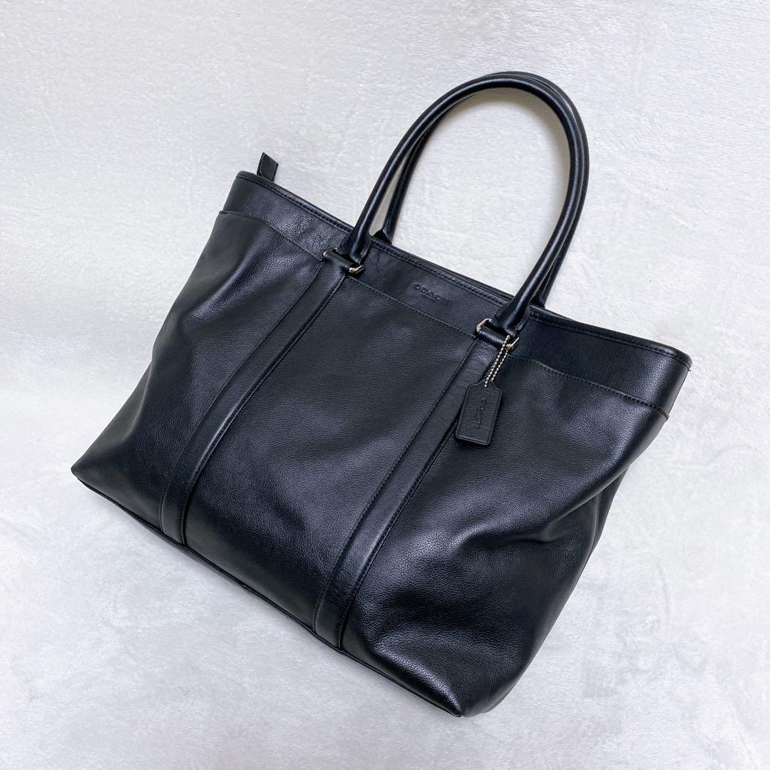 美品　COACHコーチ　メトロポリタン　トートバッグ　レザー　オールブラック　黒