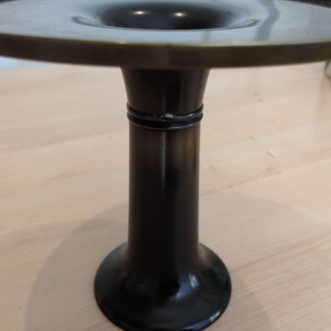 池坊　銅器　一文字　花器