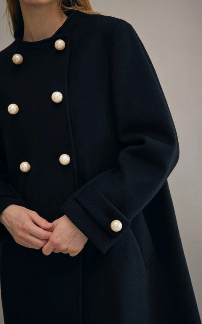 美品 Stina スティナ クローゼット ウール パールボタンコート36 完売品