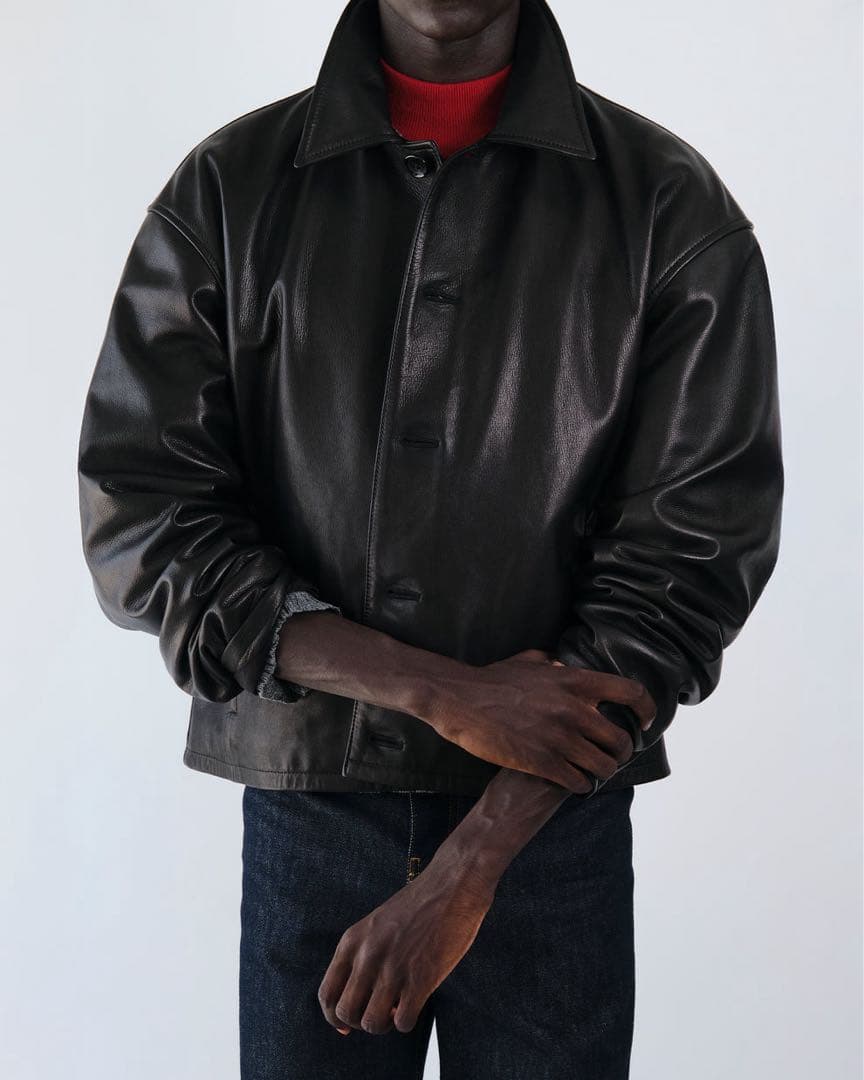 ジャケット・アウター NTRUL MODERN LEATHER JACKET BLACK 25AW