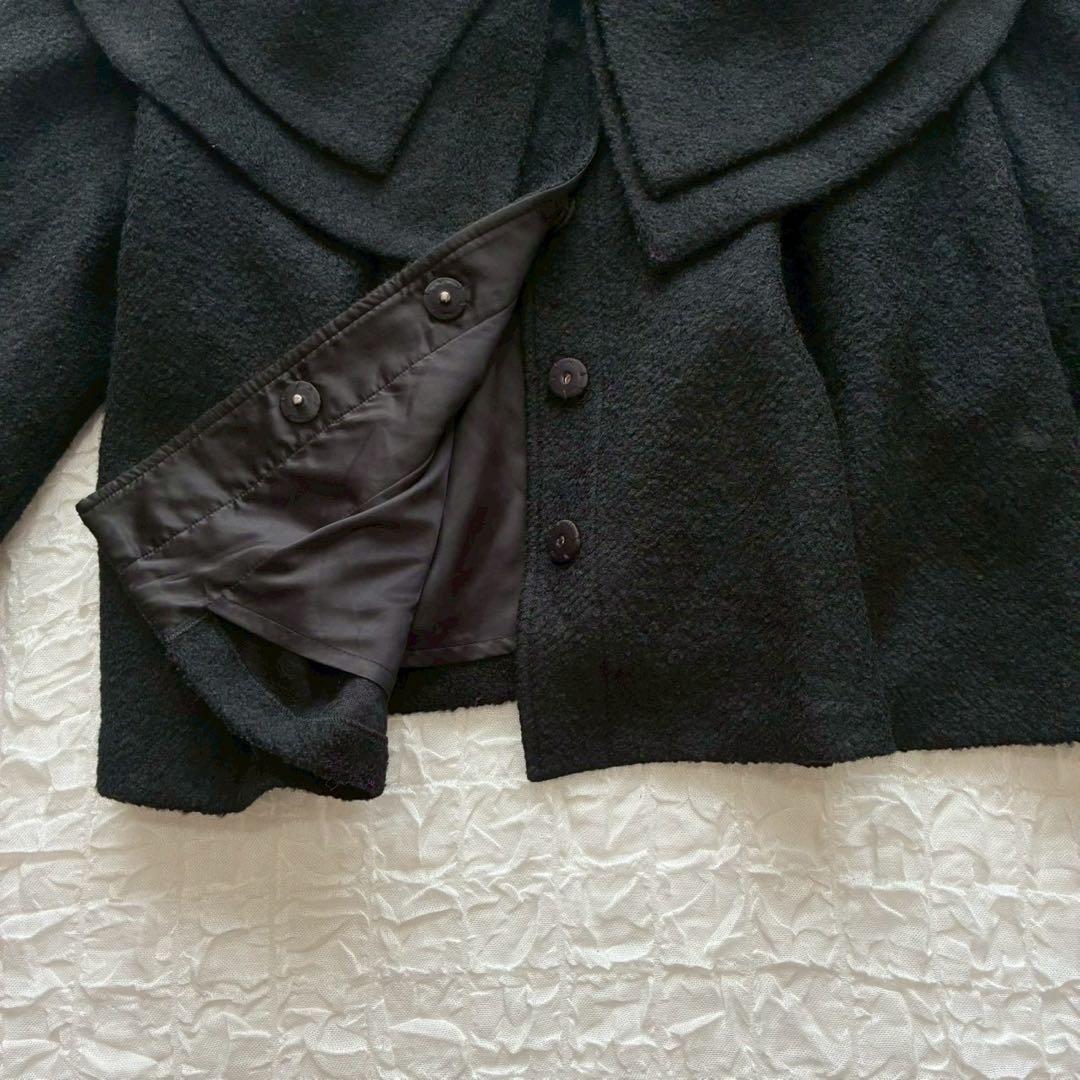 カロリナグレイサー ダブルカラーショートコート F ボリュームスリーブ 大きめ襟