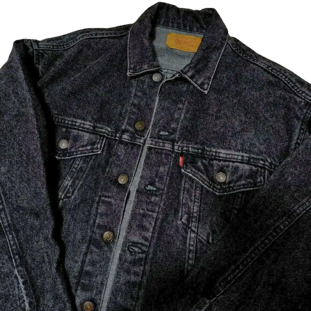 70507-4858　USA製　先染め　ブラック　トラッカージャケット　M