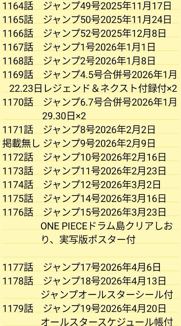 入手困難、必見ワンピース少年ジャンプ999〜1176話 177話分全付録未開封付