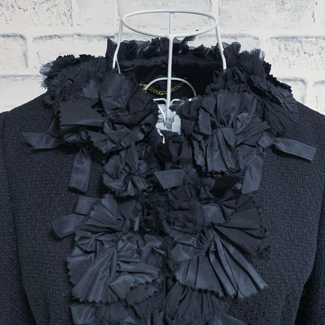 【MOSCHINO】モスキーノ　イタリア製　ブラック　ツイードジャケット