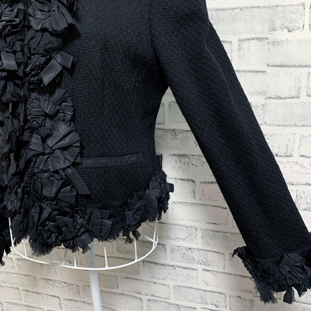 【MOSCHINO】モスキーノ　イタリア製　ブラック　ツイードジャケット