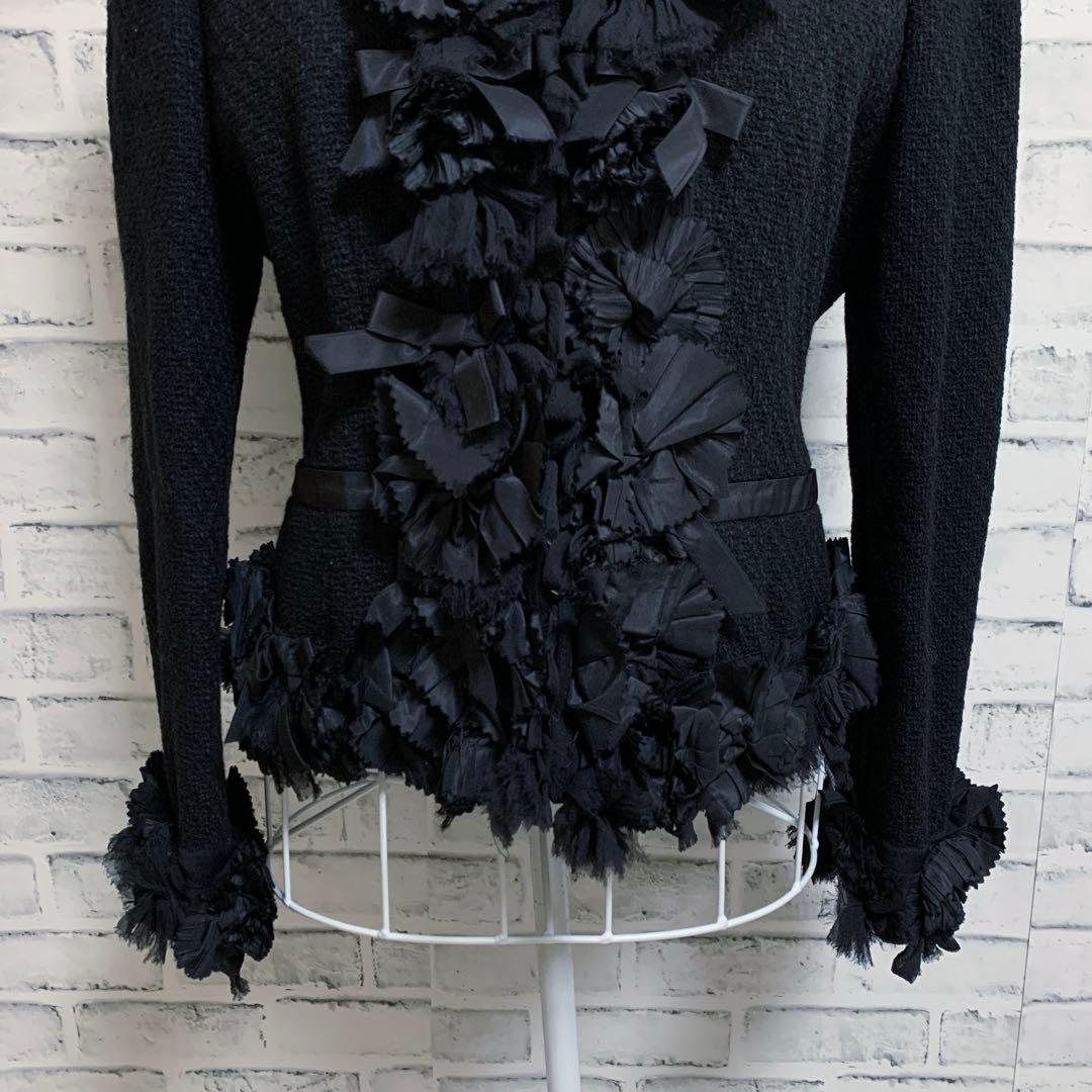 【MOSCHINO】モスキーノ　イタリア製　ブラック　ツイードジャケット