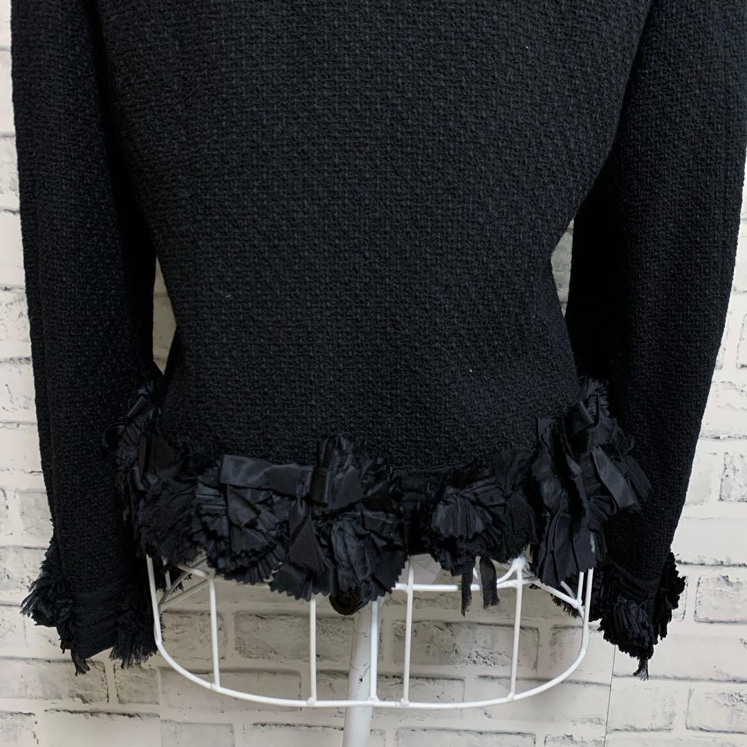 【MOSCHINO】モスキーノ　イタリア製　ブラック　ツイードジャケット