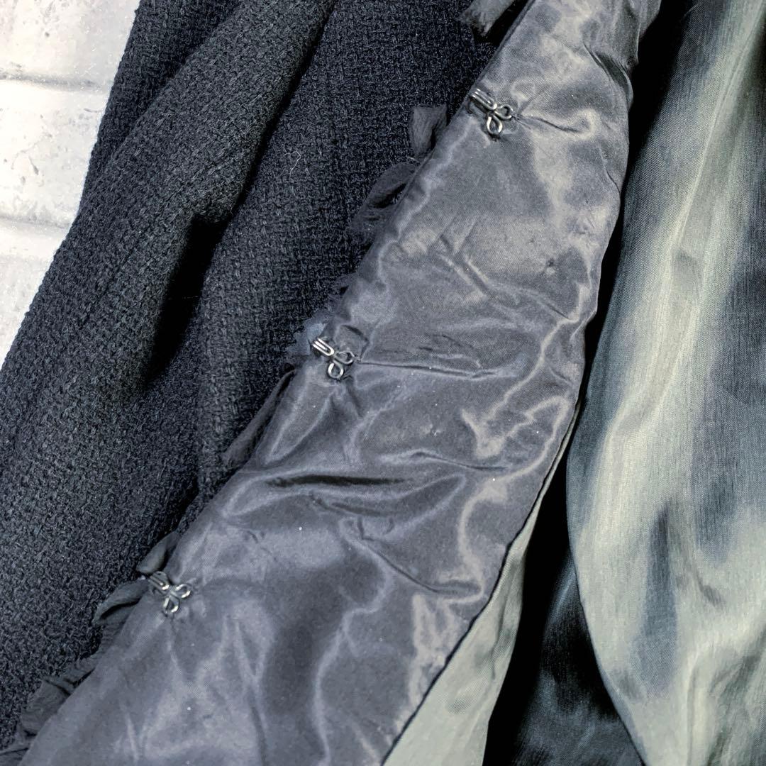 【MOSCHINO】モスキーノ　イタリア製　ブラック　ツイードジャケット