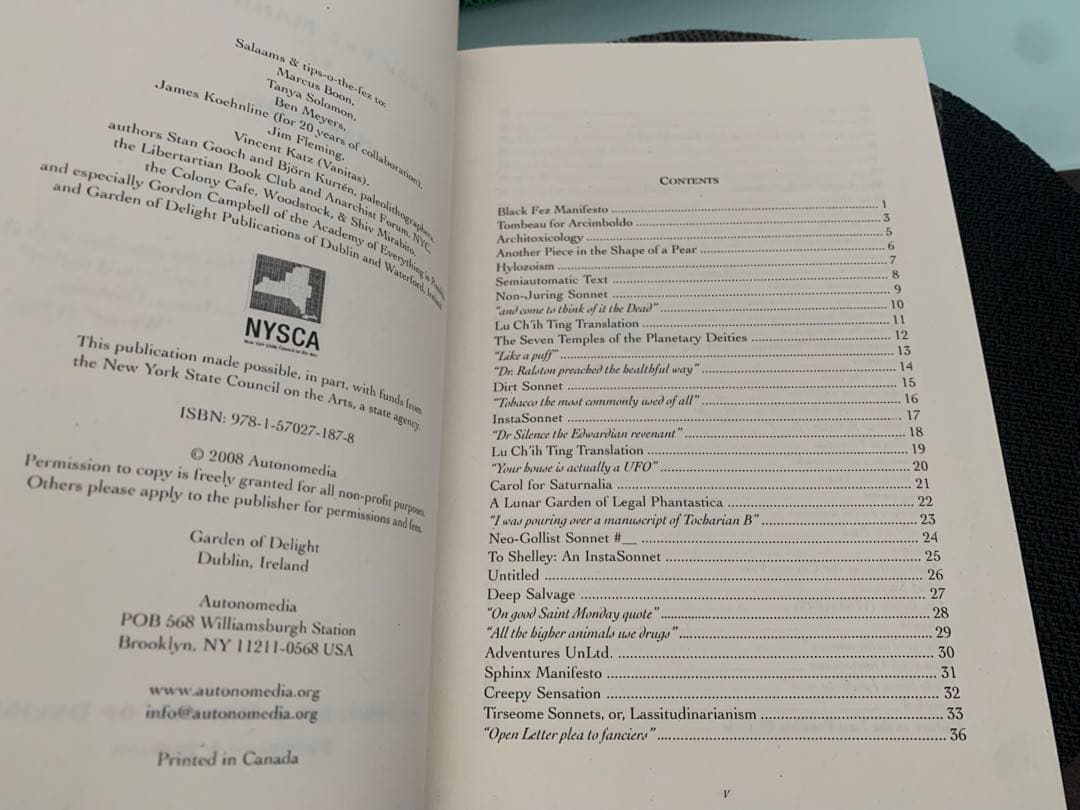 希少　Hakim Bey Black Fez Manifesto, &c.