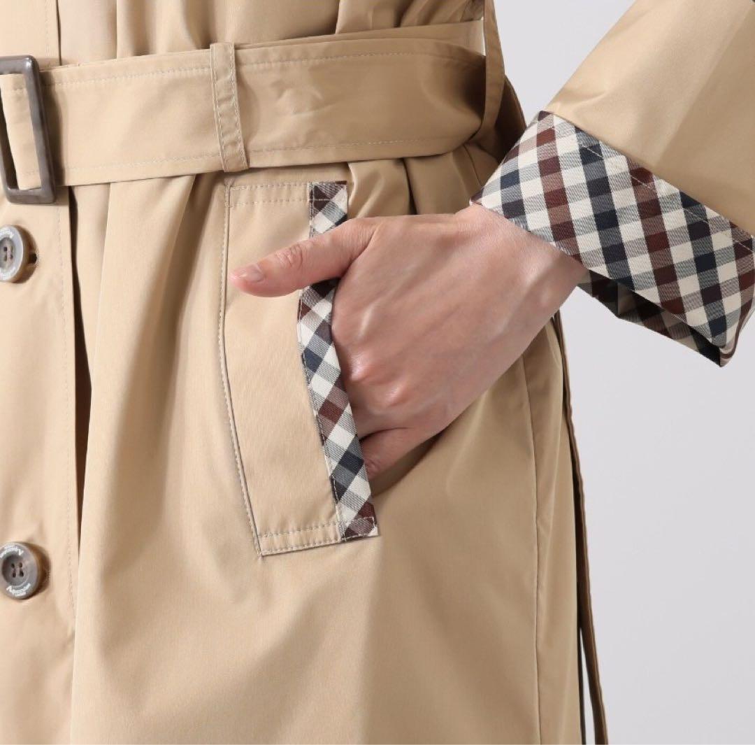 《アクアスキュータム》新品 オンライン完売品 トレンチデザイン レインコート L