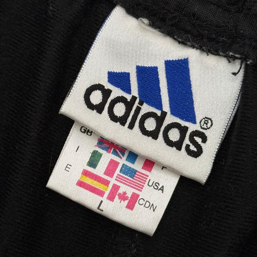 90s old adidas アディダス トラックパンツ ブラック×レッド L