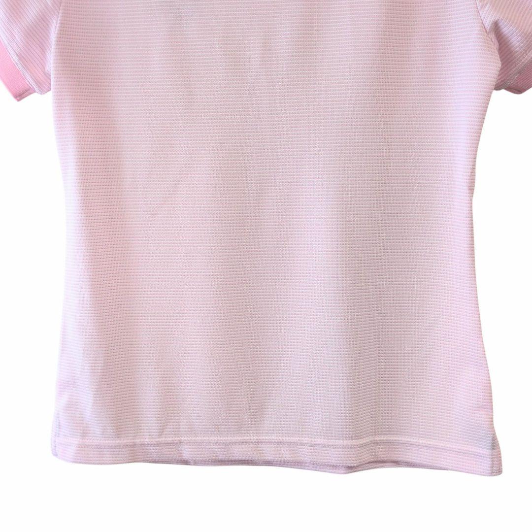 VIVA HEARTビバハート ゴルフウェア 半袖 ボーダー ポロシャツ ピンク